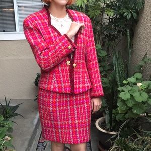Vintage bright multicolored Azur Femme skirt set